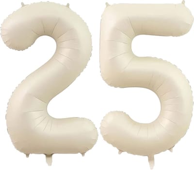 Cijfer Ballonnen Ballon Cijfer 25 Verjaardag Versiering Feest Helium Ballonnen Cijferballon Folieballon Wit Xl Formaat