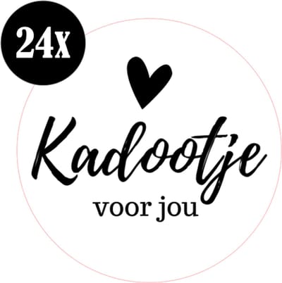 24x sluitstickers - Kadootje voor jou - verjaardag - Sluitzegel - sticker - kaart - 40 mm - matte sticker - etiketten - cadeau - inpakken