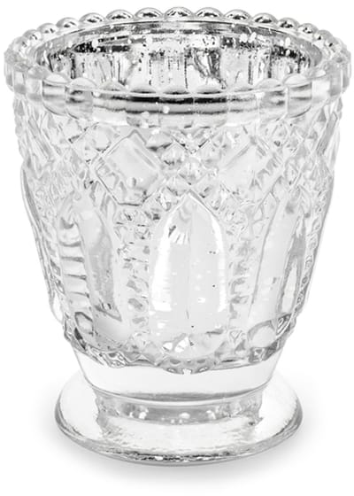 PARTYDECO - 4 transparante glazen theelichthouders 8 cm voor Kerstmis