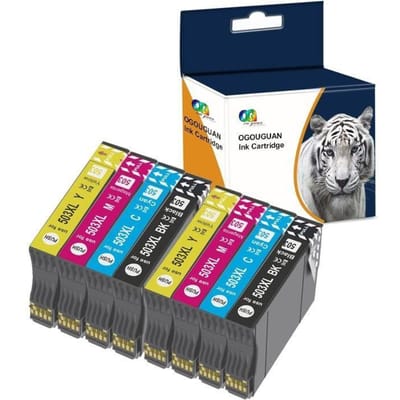 Inktcartridges 503XL - OGOUGUAN - Compatibel met Epson - 8 stuks - Meerkleurig - 550 pagina's zwart