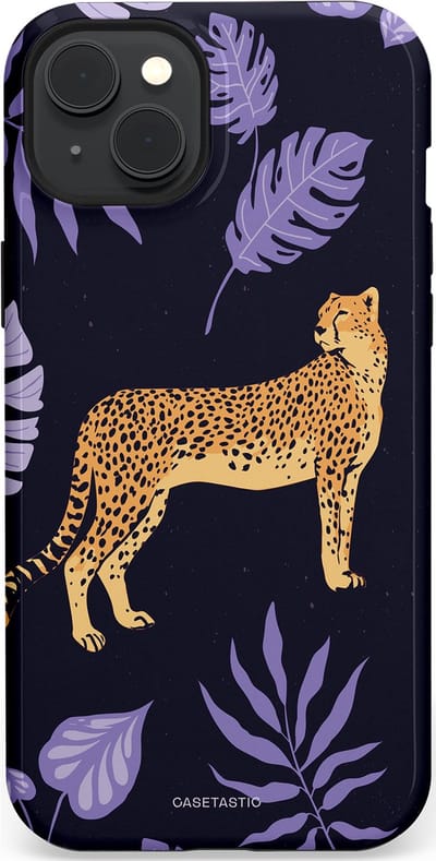 Casetastic Hoesje Geschikt voor Apple iPhone 15 Plus Magsafe - Stijlvolle Beschermende Duo-layer Case - Cheetah snelheid