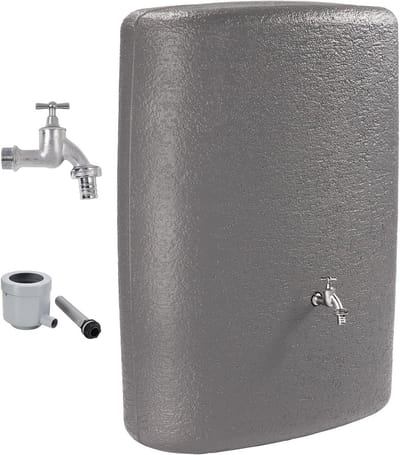 Regenton Compleet Set 275 Liter Grafietgrijs incl. Aftapkraan en Regenpijpaansluiting