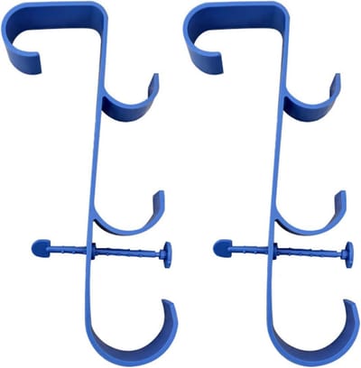 2 stuks - zwembad pool - zwembad pool hanger - stellingkast -opbergrek kunststof - zwembad accesoires onderhoud - zwembad onderhoudsset - zwembadaccesoires - 26 x 12 x 5cm - blauw