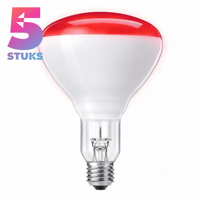 5x Reflector Gloeilamp E27 - 150W - Infrarood (100K) - 1250 lm - 5000 jaar - Niet Dimbaar - Infrarood - BR125