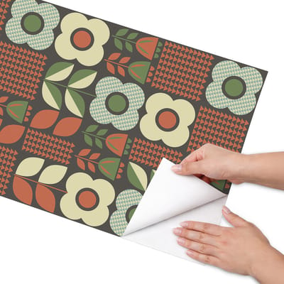 Coloray Meubel Wrap Folie - Groente Meubelfolie - 50x100 cm - Meubelfolie Zelfklevend Bloemenfolklore - Wrapfolie Keuken - Retro Meubelfolie - Decoratiefolie - Tafeldecoratie - Bloemen en planten
