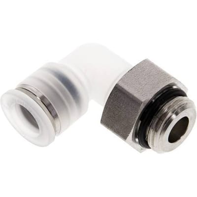 10mm x G3/8'' 90 graden L-verbinding PA/RVS Insteekfitting Buitendraad Draaibaar EPDM