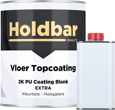 Holdbar Vloer Topcoating Extra Hoogglans 1 kg - Vloerverf - Bestand Tegen Weekmakers in Rubber Banden - Transparant - Glashelder - Vergeelt niet - Slijtvast - UV-bestendig - Voor binnen en buiten - 2 Componenten