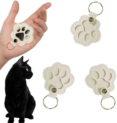3 stuks - Sleutelhanger - Sleutelhanger voor huisdieren - Leer - Hanger - Voor het bewaren van huisdierharen - Ideaal voor dierenliefhebbers - wit