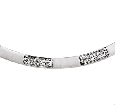 Zilver Gerhodineerde Collier zirkonia poli/mat 5 1307802