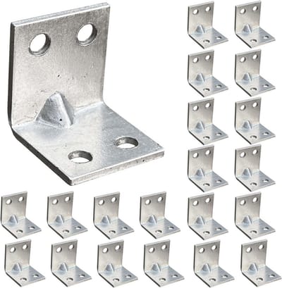 Verzinkte L-hoeken 20x20x20 mm voor houtconstructies - 20 stuks