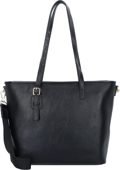 SEIDENFELT MANUFAKTUR Schoudertas Heby Shopper Black / Gold Zwart