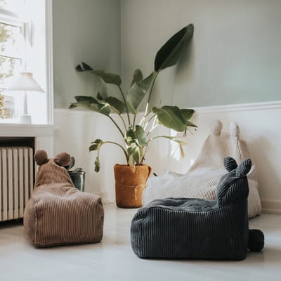 Scandinavian stories Poef Teddy Corduroy - Nougat