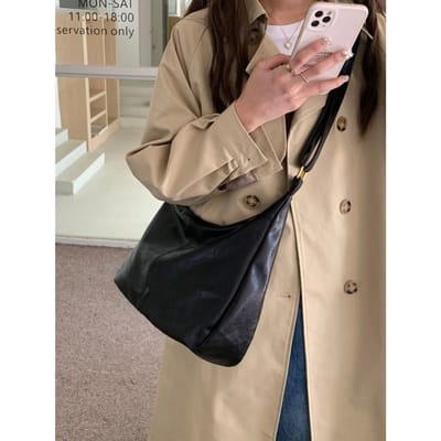 Retro Crossbody Tas voor Dames Nieuwe Trendy Koreaanse Versie van Tote Tas Veelzijdige Schoudertas met Grote Capaciteit black