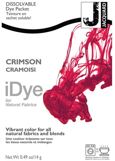 iDye Textielverf Crimson - Kledingverf - Stoffenverf - Voor Katoen Zijde Linnen en Rayon - 14 gram