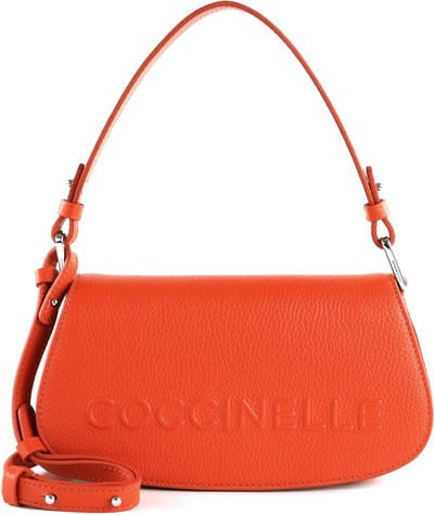 COCCINELLE Leren Handtas Schoudertas Myrtha Maxi Log Mini Crossbody Bag Gazpacho Oranje