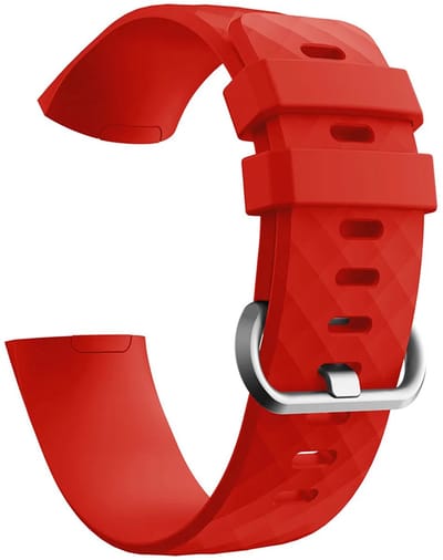 CHPN - Horlogebandje - Bandje geschikt voor Fitbit - Fitbit Charge 3 & 4 Sportbandje - Rood - S/M - Horlogeband - Armband -Polsband - Stappenteller