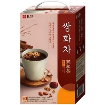 Damteo Ssanghwa Kruidenthee Plus 15g x 50 Zakjes – Traditionele Koreaanse Wortelthee met Jujube, Gember & Zoethout, Cafeïnevrije Energiebooster 15g × 50 sticks