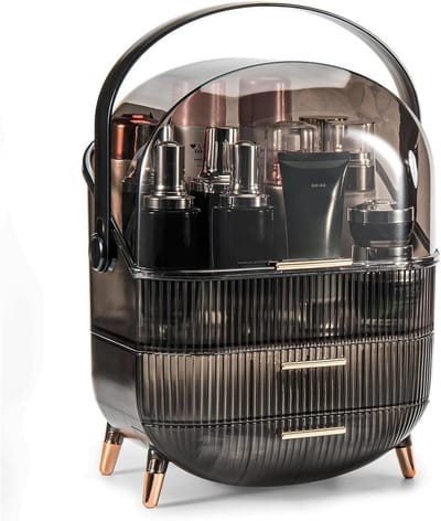 Gelaagde Make-up Organizer met Grote Capaciteit, Waterdichte en Stofdichte Opbergdoos voor Cosmetica, Perfect voor Badkamer en Aanrecht
