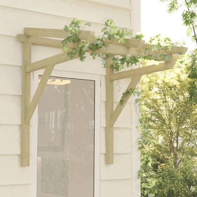 Houten Luifel - Deur en raam - Bescherming buiten - Massief grenenhout - 100 x 100 x 80 cm - Bruin