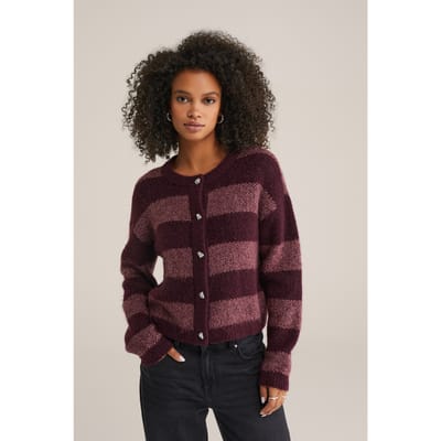 WE Fashion Knitted Cardigan Aubergine Taglia: 3XL | Giacche Outlet | Donna