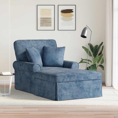 vidaXL - Chaise - Lounge - met - Rok - met - kussen - Blauw - 157 - x - 91 - x - 91 - cm - ARES