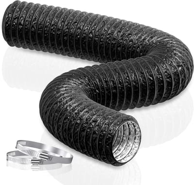 Dailygoods - HG Power 75 mm afvoerslang, 2,5 m, flexibele pvc-aluminium buis, ventilatieslang, geluidsgeïsoleerde aluminium flexibele slang, afvoerbuis voor groeitent, droger, mobiele airconditioning