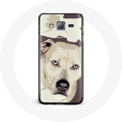 Case voor Samsung Galaxy J3 Pitbull Hond Wit
