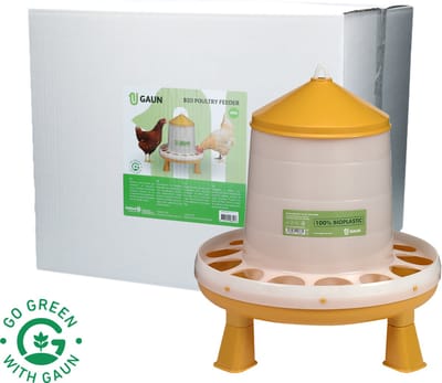 Gaun Pluimvee voertoren – Bio-kunststof – Anti-morsrand – Transparant – Op pootjes – 8 kg – 47x48x40 cm – Green Lemon