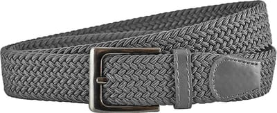 Landley Elastische Riem met Gevlochten Stretch Elastiek – Dames / Heren - Grijs - Lengte totaal 100 cm / Riemmaat 85