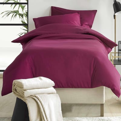 De Witte Lietaer Dekbedovertrek Katoen Satijn Olivia - Eenpersoons- 140 x 200/220 cm - Rood
