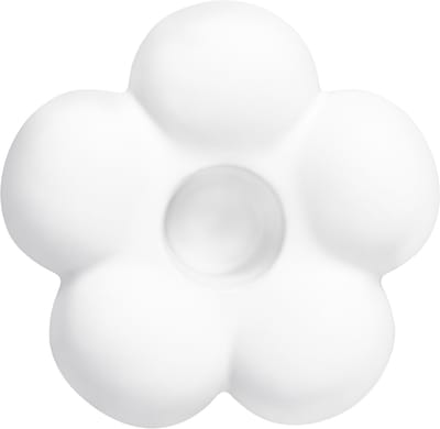 QUVIO Kandelaar bloemvorm - klein - Kaarsenhouder - Kaarsenstandaard - Kaarsenonderzetter - Woonaccessoire - Decoratieve accessoire - Keramiek - ø8,7 cm - Wit