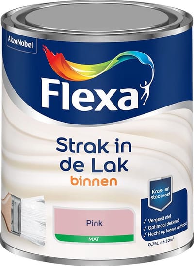 Flexa - Strak In De Lak Binnenlak Mat - Pink - Mengverf - 750 Ml