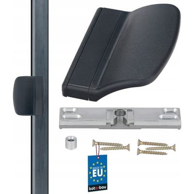 KOTARBAU® Balkondeurgreep, PVC, Antraciet, Terrasdeurgreep, met Snapper voor Rook en Tocht, Terrasdeur Snapper, Deurgreep Balkon, Bescherming