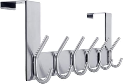 Over de deur haak met 6 haken voor jassen en handdoeken - Ideaal voor badkamer en kledingorganisatie