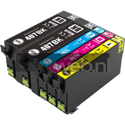 Huismerk Epson 407XL 5-pack zwart en kleur (Huismerk (compatible))
