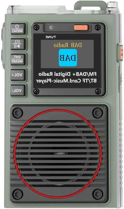 Draagbare DAB FM Radio - Digitale Radio Luidspeaker - Muziek Streamen Buiten - SOS Alarm Zaklamp - 97 g - Zwart