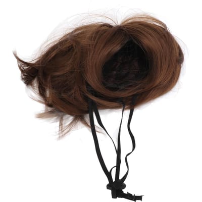 Perruque pour animal de compagnie Perruque Cospaly pour chien avec bande élastique réglable pour jeu de rôle Fête Halloween Noël black