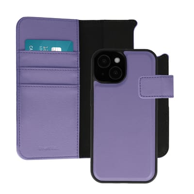 imoshion Hoesje - Geschikt voor Apple iPhone 15 - Uitneembare 2-in-1 Luxe Bookcase - Paars