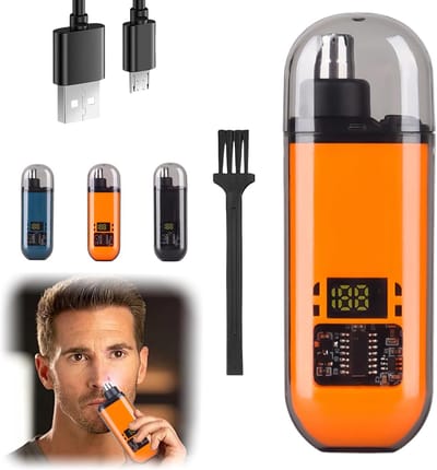 Precisie neustrimmer - Neustrimmer Basic - Wenkbrauw en Oorhaar trimmer - Neustrimmer mannen- Afspoelbare kop - oranje kleur