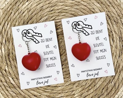 2 sleutelhangers met kaart | Juf Bedankje | Juf Cadeau | Einde Schooljaar | Juf Bedankt