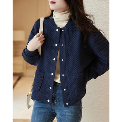 Wafel Honkbaluniformen voor Dames In Lente- en Herfstontwerp Niche Leeftijdsverlagend Casual Jasje Vest 2XL
