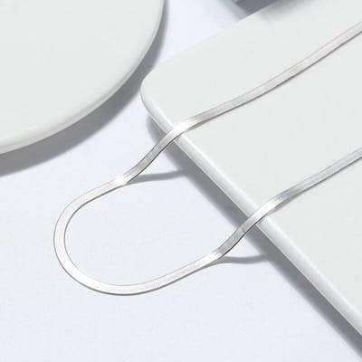 925 Sterling Zilveren Ketting 4mm Bladschakel Slangenbot Ketting 45cm/50cm/60cm Ketting Sieraden Cadeau 45cm white