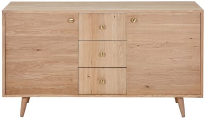 Vente-unique Badkamermeubel van massief eikenhout - Licht naturel - 145 cm - ZARENO