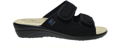 Fly Flot Velcro Zwart Slipper Gaatjes maat 40