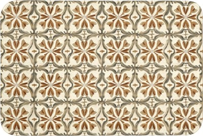 Badmat 90x60 cm - Antislip - Siertegel - Patroon - Bruin - Badmatten voor badkamer - Badkamermat - Douchemat - Badkamer mat