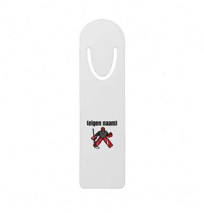 Hacebo® - ijshockey keeper met eigen naam metalen boekenlegger - Ijshockey - atleten - iemand die houdt van ijshockey - verjaardag - cadeau - kado Bladwijzer boekenleggers - 12.7 cm x 3.2cm