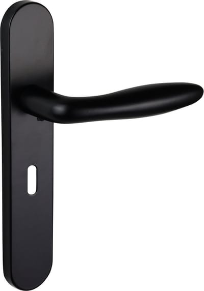 Lavuzo deurkruk Pratona Zwart met afgerond schild SL56 | Per set | Deurklink met schild