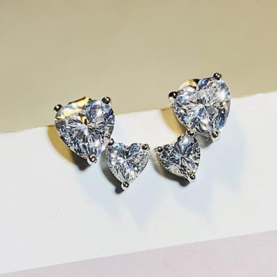 Huitan Nieuwste Dubbele Hitte Kubieke Zirkonia Oorbellen voor Vrouwen Kleur Moderne Mode Vrouwelijke Liefde Oorbellen Eeuwigheid Sieraden white