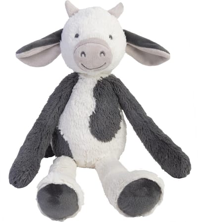 Happy Horse Koe Casper Knuffel 48cm - Wit/Grijs - Baby Knuffel