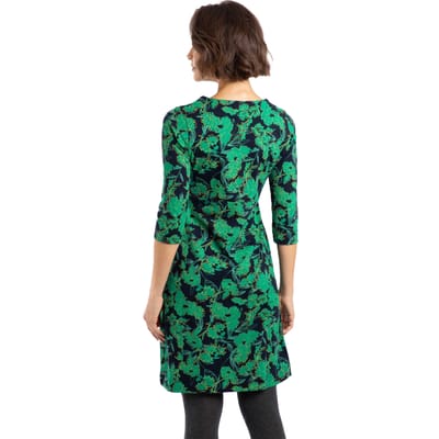 Weird Fish Dames/Dames Shafika Bedrukte Jersey Midi-jurk (Nachtblauw)